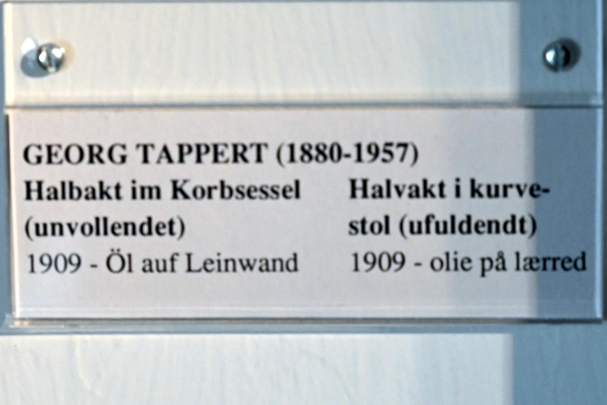 Georg Tappert (1904–1919), Halbakt im Korbsessel (unvollendet), Schleswig, Landesmuseum für Kunst und Kulturgeschichte, Jugendstil, 1909, Bild 2/2