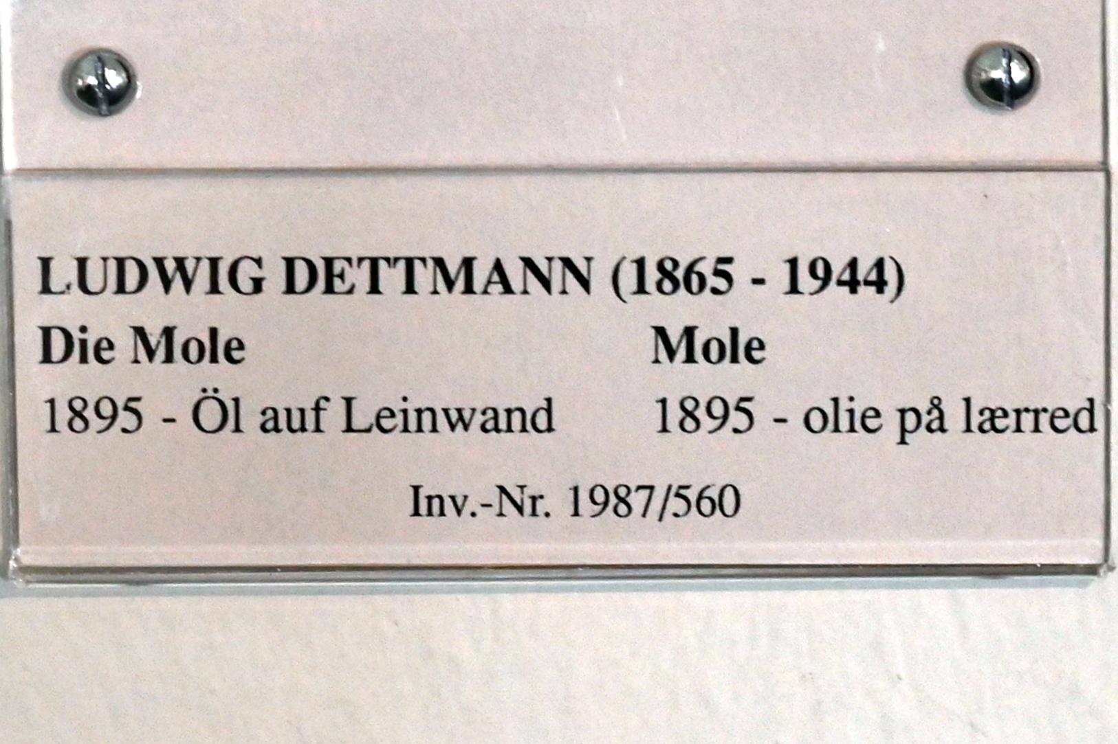 Ludwig Dettmann (1894–1895), Die Mole, Schleswig, Landesmuseum für Kunst und Kulturgeschichte, Jugendstil, 1895, Bild 2/2