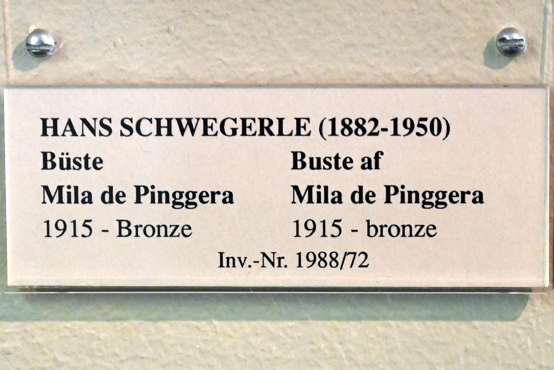 Hans Schwegerle (1906–1936), Büste Mila de Pinggera, Schleswig, Landesmuseum für Kunst und Kulturgeschichte, Jugendstil, 1915, Bild 3/3