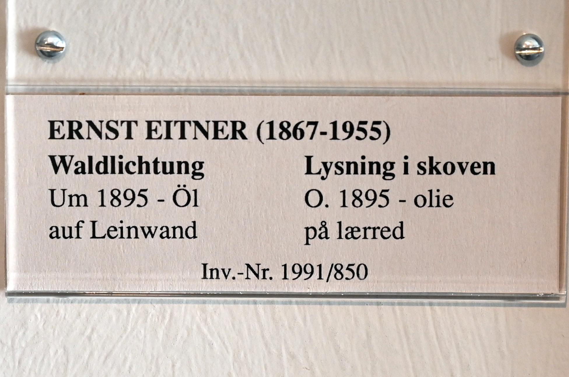 Ernst Eitner (1895–1917), Waldlichtung, Schleswig, Landesmuseum für Kunst und Kulturgeschichte, Jugendstil, um 1895, Bild 2/2