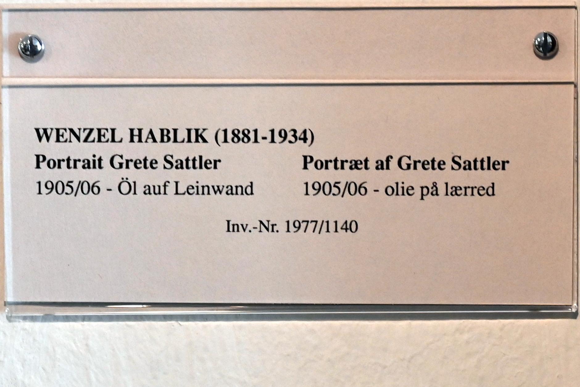 Wenzel August Hablik (1905–1925), Portrait Grete Sattler, Schleswig, Landesmuseum für Kunst und Kulturgeschichte, Jugendstil, 1905–1906, Bild 2/2
