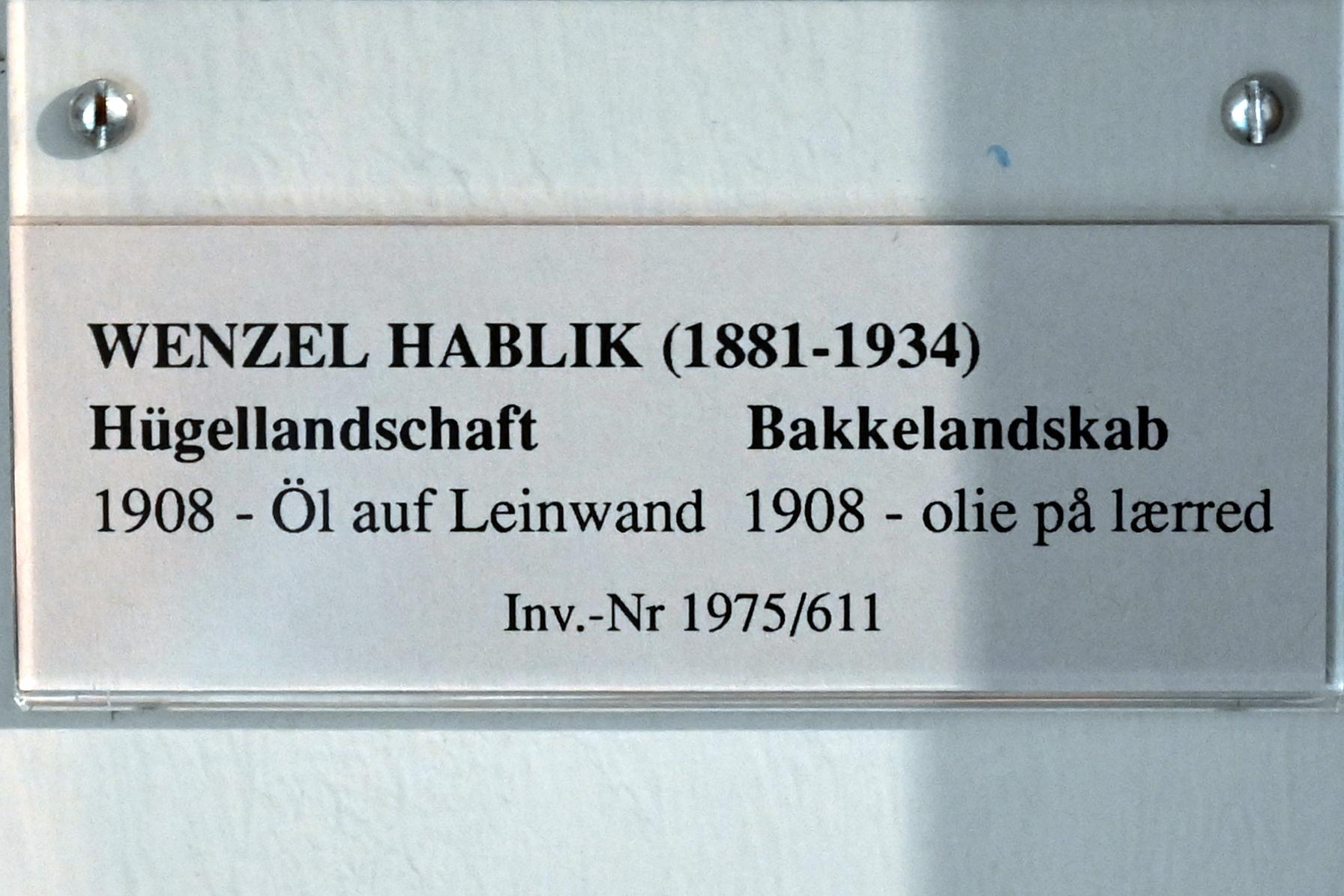 Wenzel August Hablik (1905–1925), Hügellandschaft, Schleswig, Landesmuseum für Kunst und Kulturgeschichte, Jugendstil, 1908, Bild 2/2