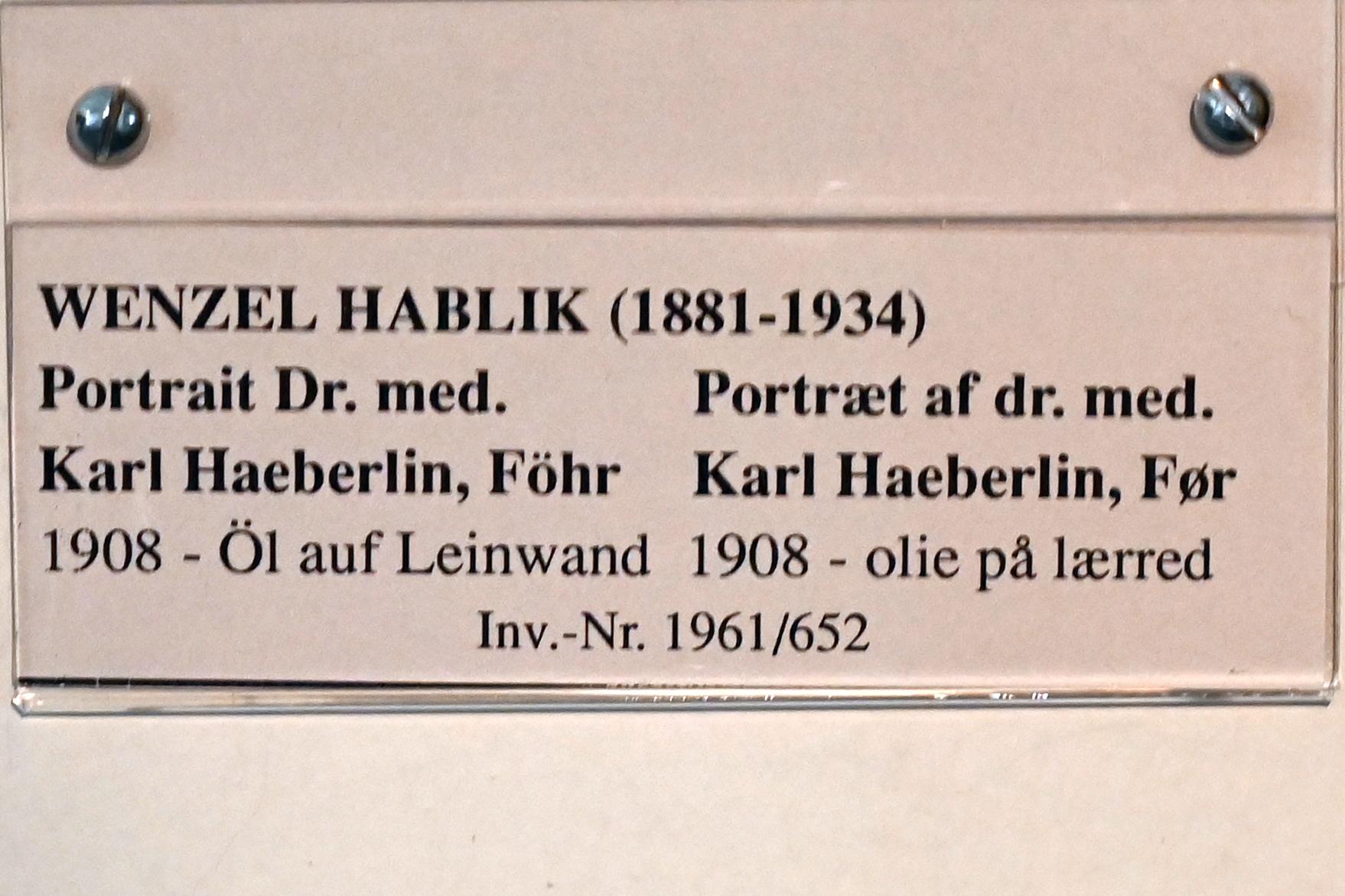 Wenzel August Hablik (1905–1925), Portrait Dr. med. Karl Haeberlin, Föhr, Schleswig, Landesmuseum für Kunst und Kulturgeschichte, Jugendstil, 1908, Bild 2/2