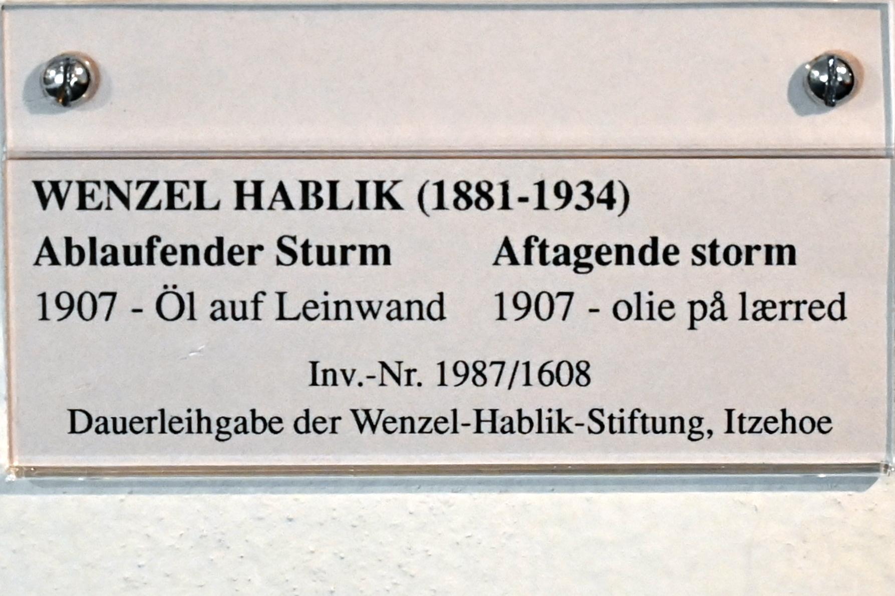 Wenzel August Hablik (1905–1925), Ablaufender Sturm, Schleswig, Landesmuseum für Kunst und Kulturgeschichte, Jugendstil, 1907, Bild 2/2