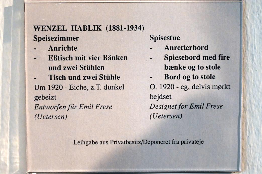 Wenzel August Hablik (1905–1925), Speisezimmer, Schleswig, Landesmuseum für Kunst und Kulturgeschichte, Jugendstil, um 1920, Bild 3/3