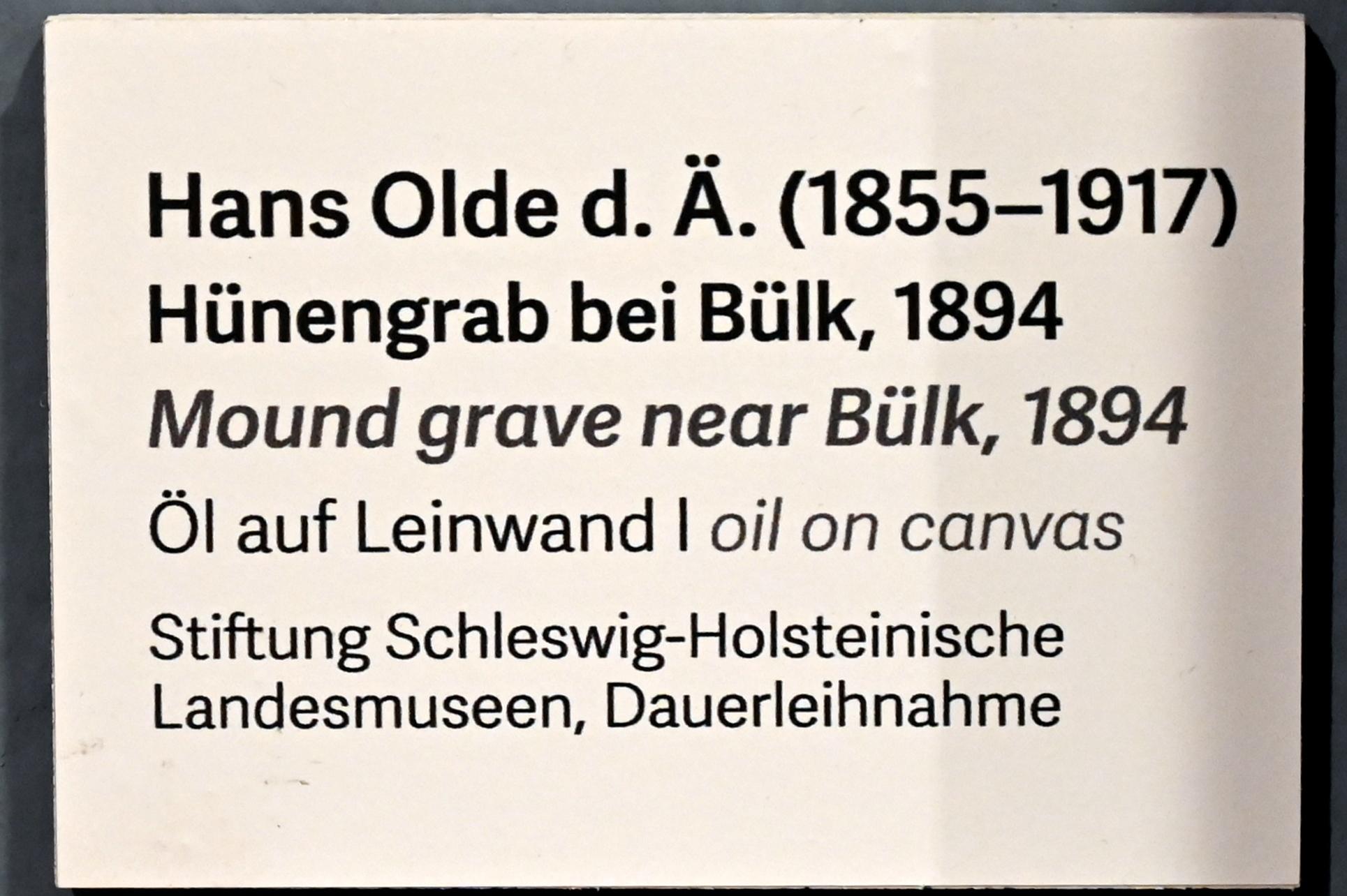 Hans Olde (1882–1916), Hünengrab bei Bülk, Schleswig, Landesmuseum für Kunst und Kulturgeschichte, Kunst im 20. Jh., 1894, Bild 2/2