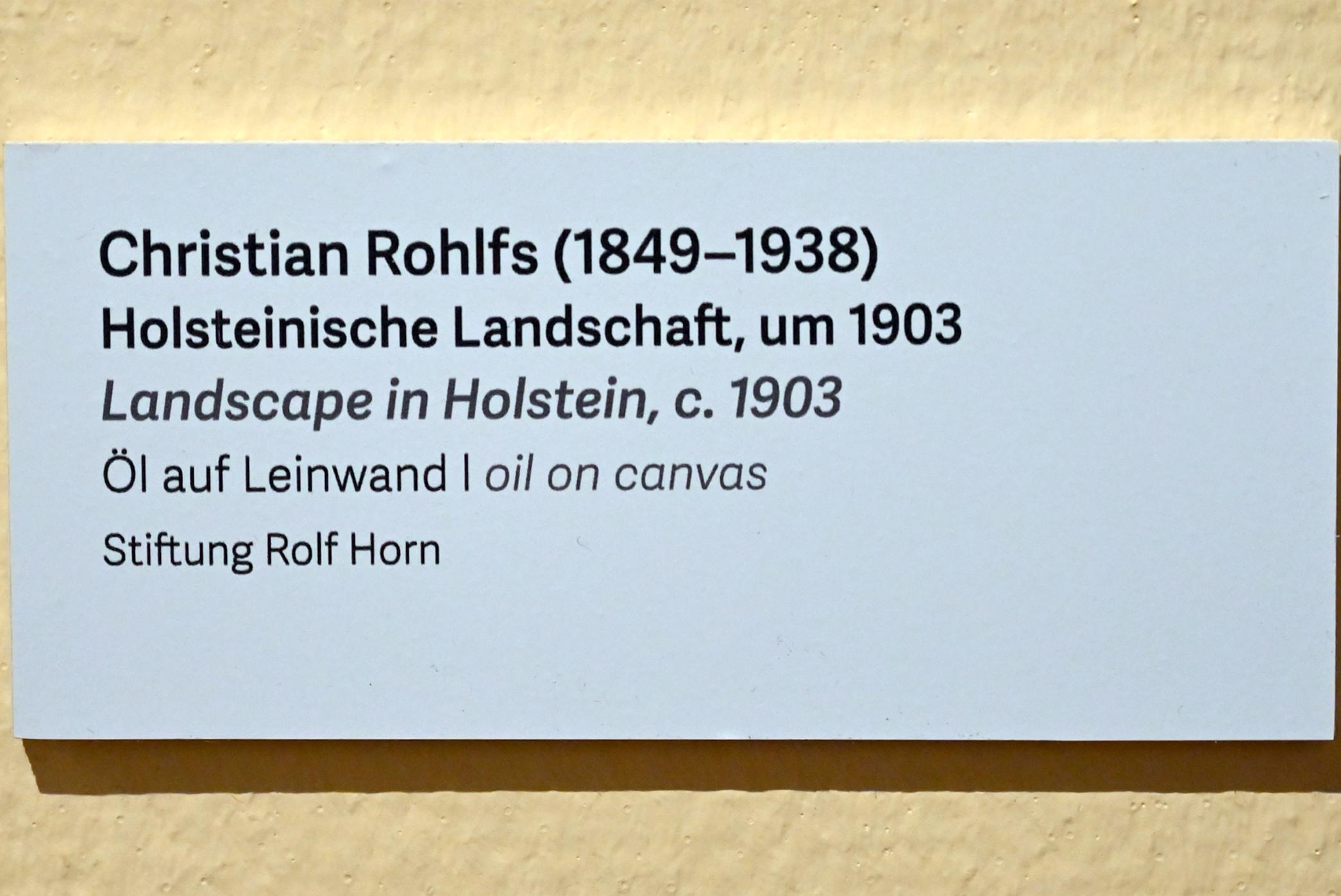 Christian Rohlfs (1874–1930), Holsteinische Landschaft, Schleswig, Landesmuseum für Kunst und Kulturgeschichte, Kunst im 20. Jh., um 1903, Bild 2/2