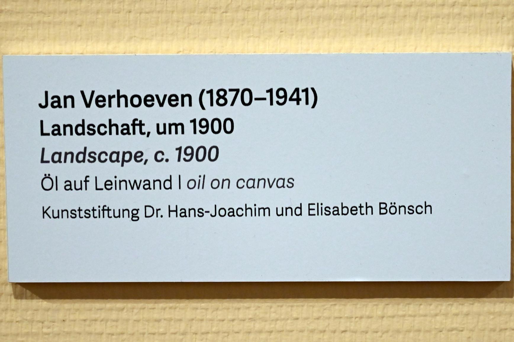 Jan Verhoeven (1900), Landschaft, Schleswig, Landesmuseum für Kunst und Kulturgeschichte, Kunst im 20. Jh., um 1900, Bild 2/2