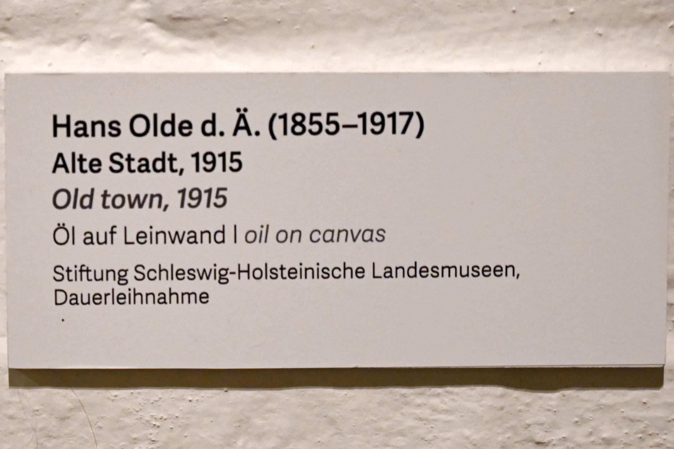 Hans Olde (1882–1916), Alte Stadt, Schleswig, Landesmuseum für Kunst und Kulturgeschichte, Kunst im 20. Jh., 1915, Bild 2/2