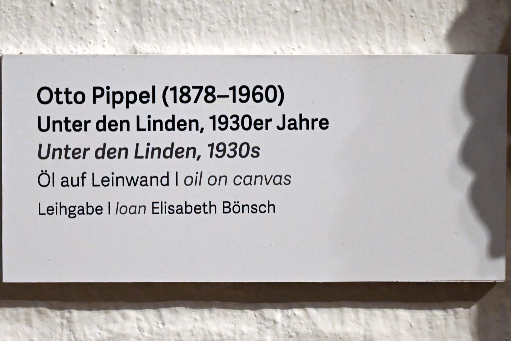 Otto Pippel (1924–1935), Unter den Linden, Schleswig, Landesmuseum für Kunst und Kulturgeschichte, Kunst im 20. Jh., um 1930–1940, Bild 2/2
