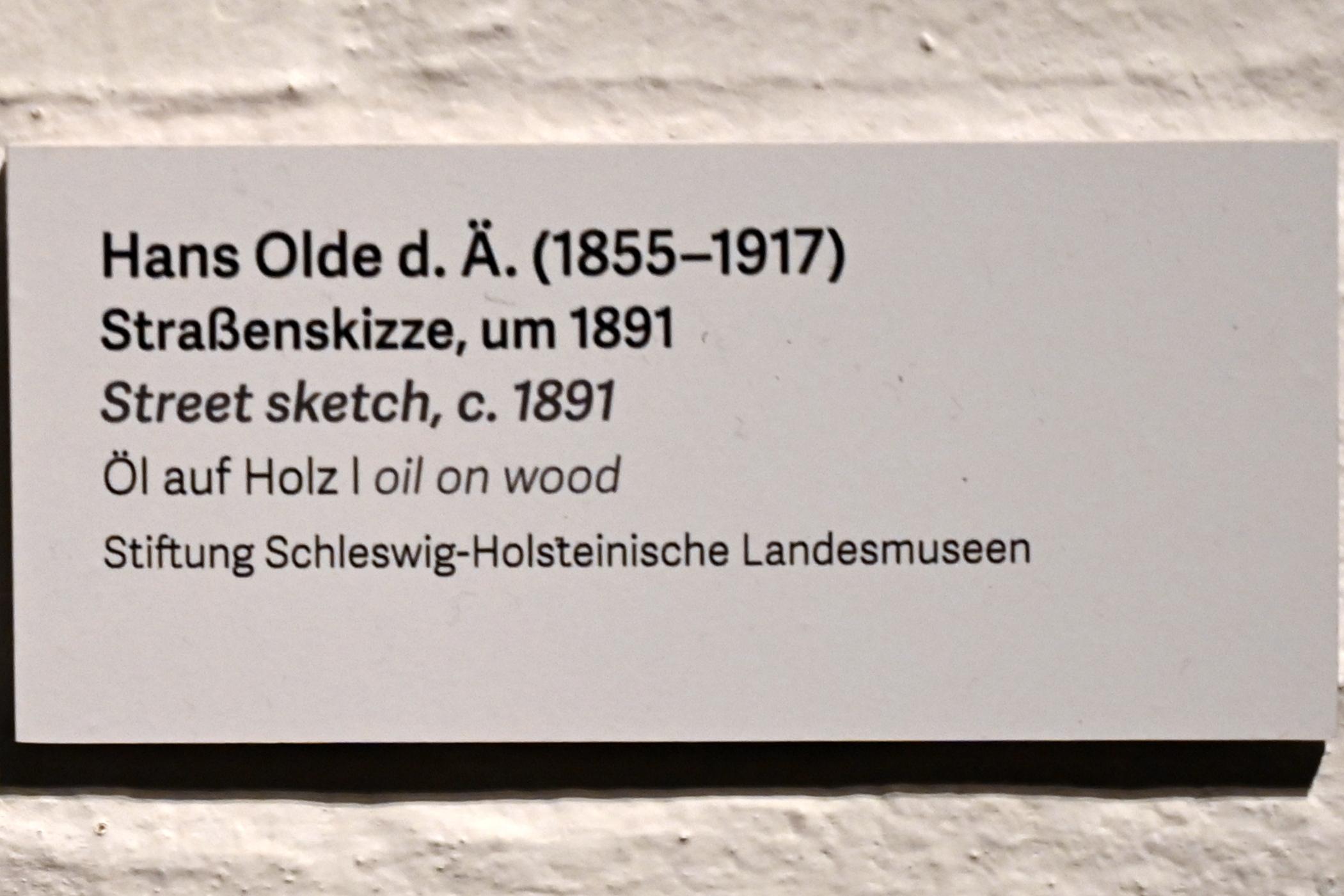 Hans Olde (1882–1916), Straßenskizze, Schleswig, Landesmuseum für Kunst und Kulturgeschichte, Kunst im 20. Jh., um 1891, Bild 2/2