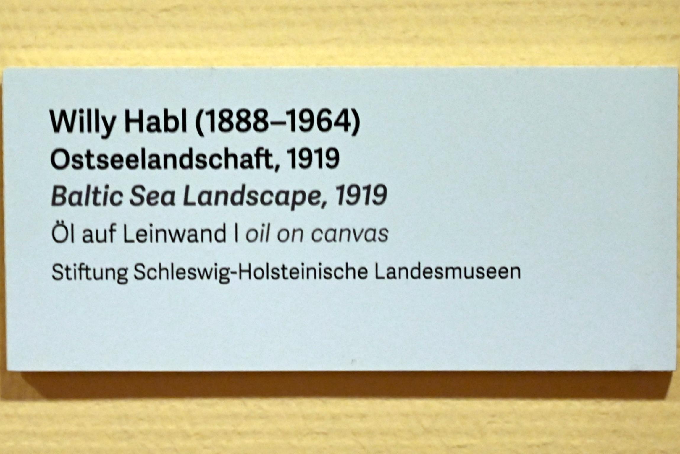 Willy Habl (1919), Ostseelandschaft, Schleswig, Landesmuseum für Kunst und Kulturgeschichte, Kunst im 20. Jh., 1919, Bild 2/2