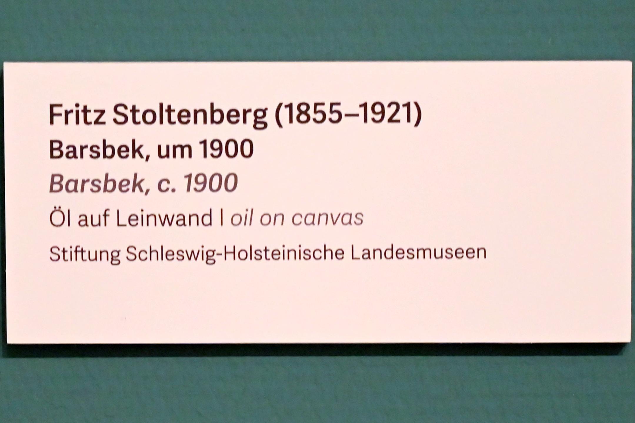 Fritz Stoltenberg (1900), Barsbek, Schleswig, Landesmuseum für Kunst und Kulturgeschichte, Kunst im 20. Jh., um 1900, Bild 2/2
