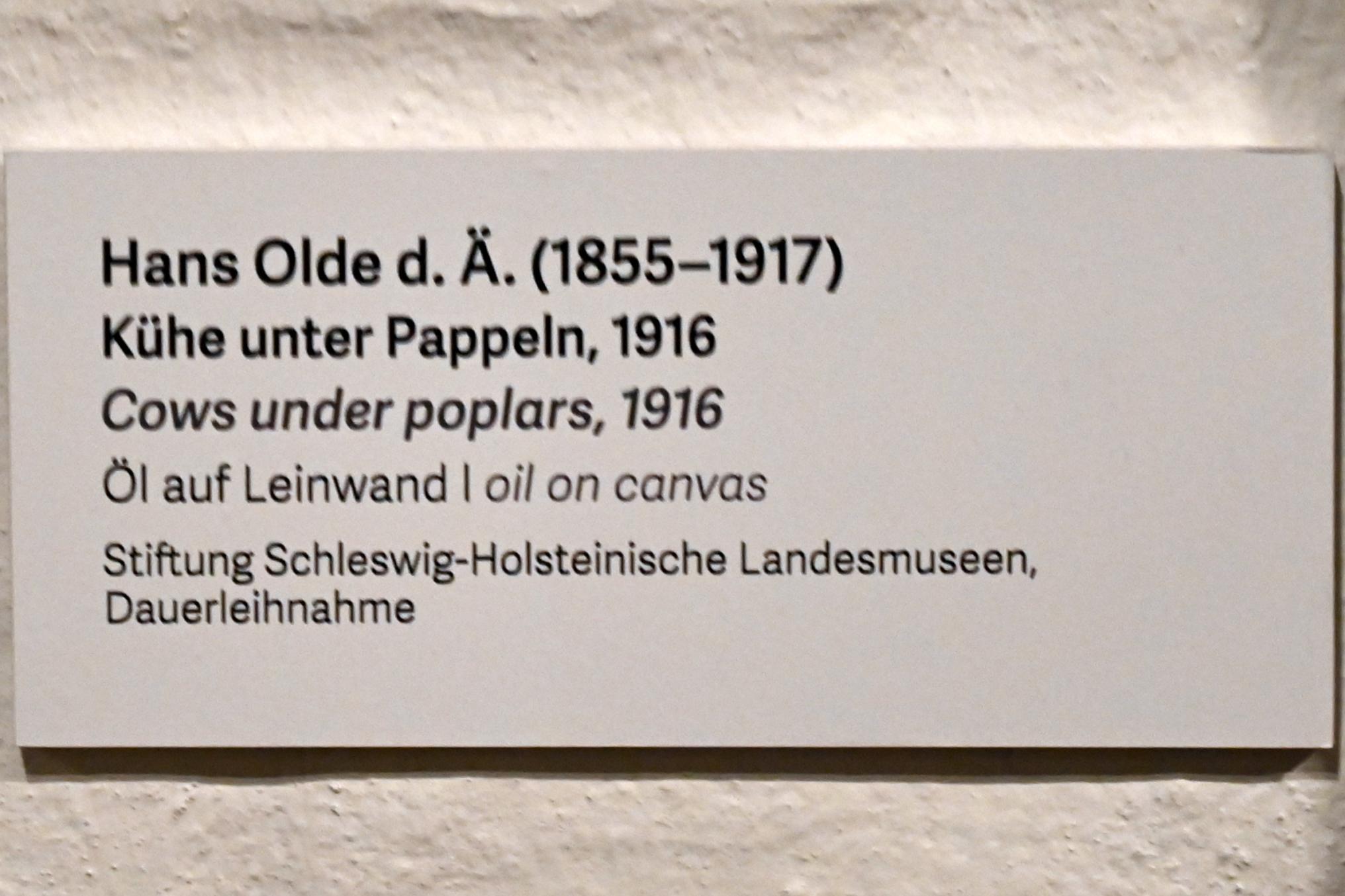 Hans Olde (1882–1916), Kühe unter Pappeln, Schleswig, Landesmuseum für Kunst und Kulturgeschichte, Kunst im 20. Jh., 1916, Bild 2/2