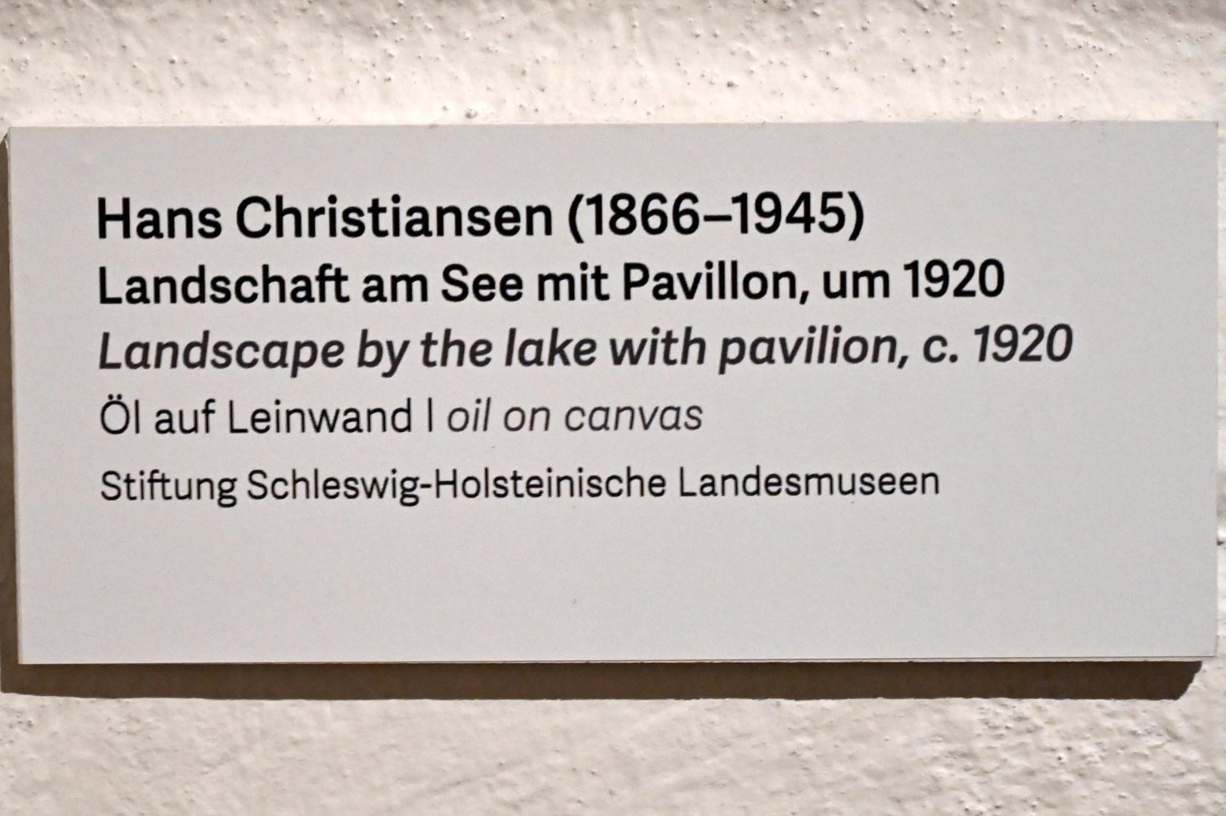 Hans Christiansen (1900–1920), Landschaft am See mit Pavillon, Schleswig, Landesmuseum für Kunst und Kulturgeschichte, Kunst im 20. Jh., um 1920, Bild 2/2