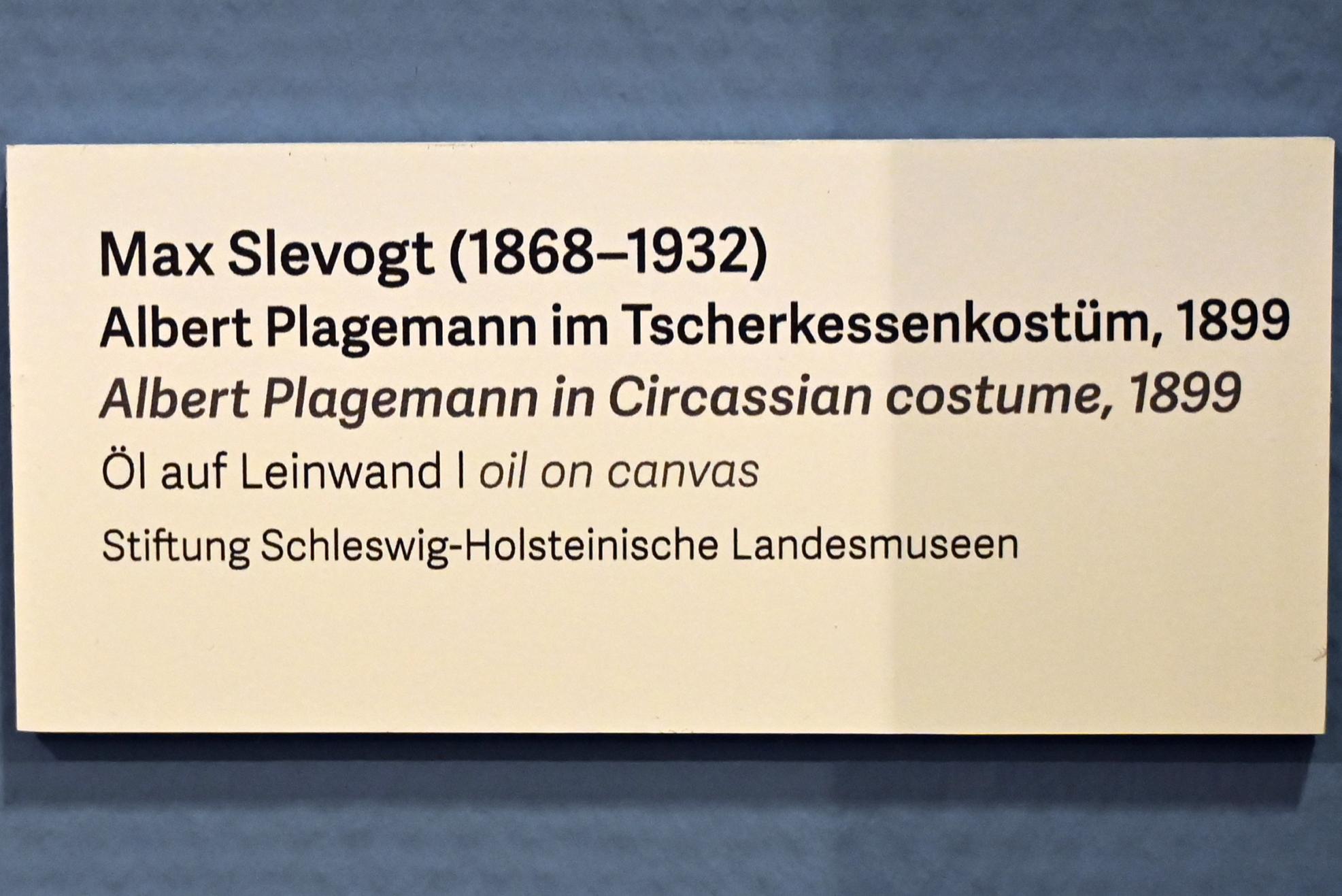 Max Slevogt (1886–1931), Albert Plagemann im Tscherkessenkostüm, Schleswig, Landesmuseum für Kunst und Kulturgeschichte, Kunst im 20. Jh., 1899, Bild 2/2