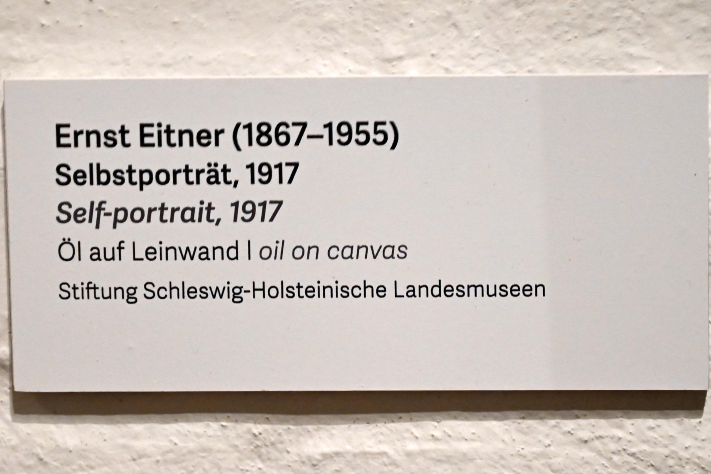 Ernst Eitner (1895–1917), Selbstporträt, Schleswig, Landesmuseum für Kunst und Kulturgeschichte, Kunst im 20. Jh., 1917, Bild 2/2