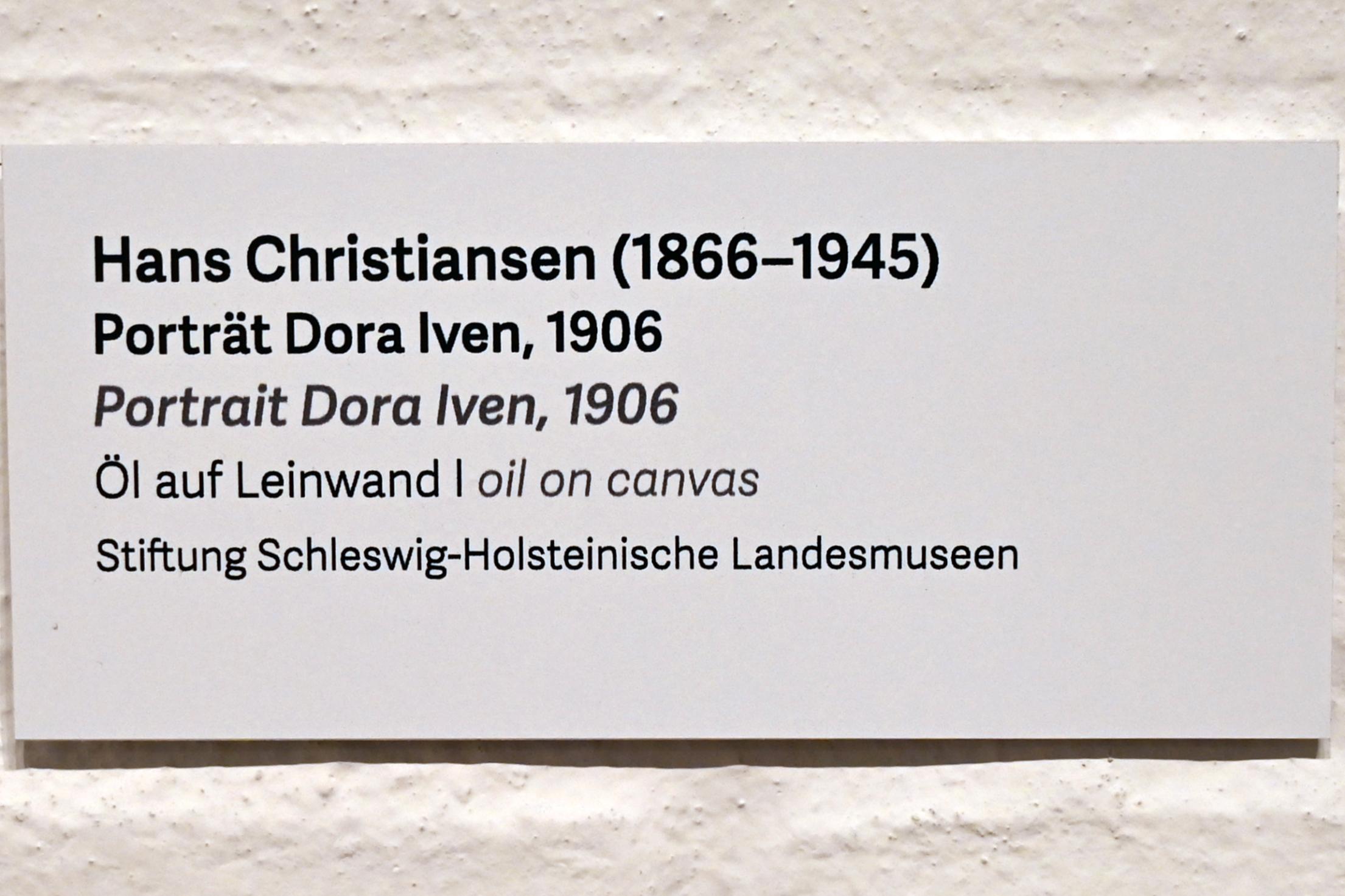 Hans Christiansen (1900–1920), Porträt Dora Iven, Schleswig, Landesmuseum für Kunst und Kulturgeschichte, Kunst im 20. Jh., 1906, Bild 2/2