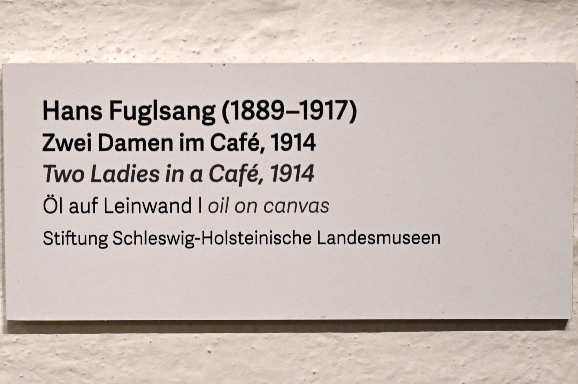 Hans Fuglsang (1913–1916), Zwei Damen im Café, Schleswig, Landesmuseum für Kunst und Kulturgeschichte, Kunst im 20. Jh., 1914, Bild 2/2