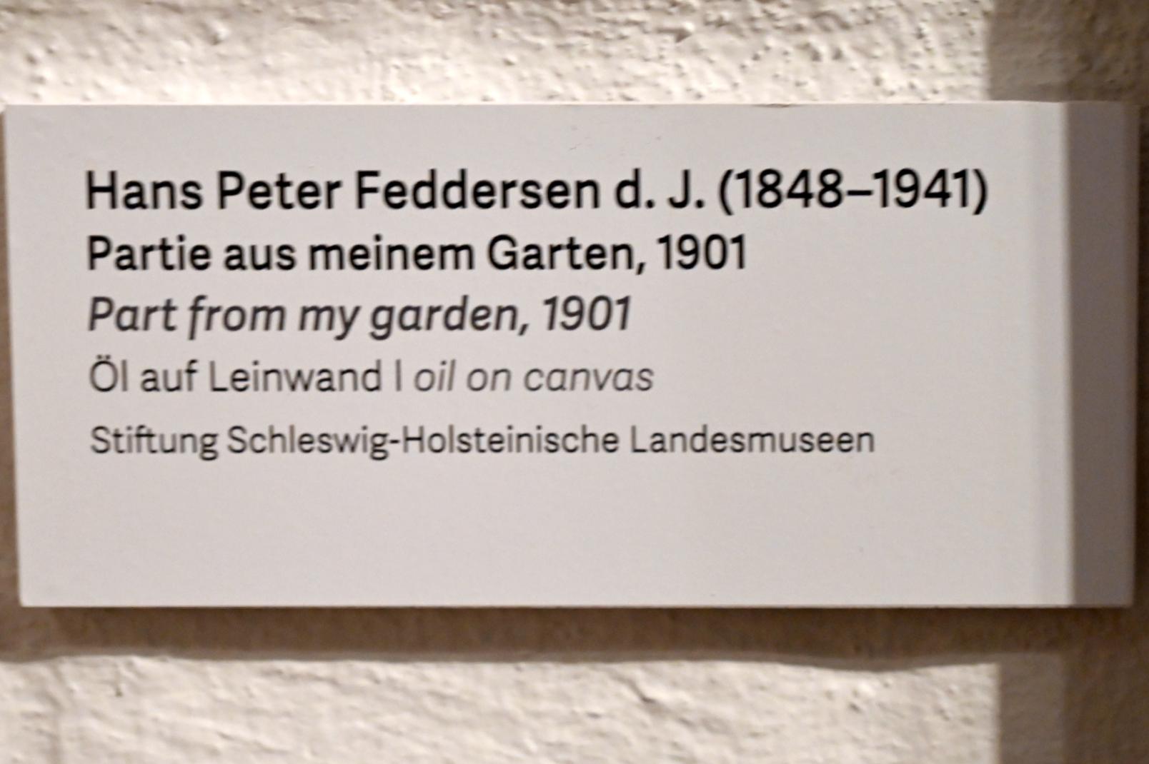 Hans Peter Feddersen (1872–1929), Partie aus meinem Garten, Schleswig, Landesmuseum für Kunst und Kulturgeschichte, Kunst im 20. Jh., 1901, Bild 2/2