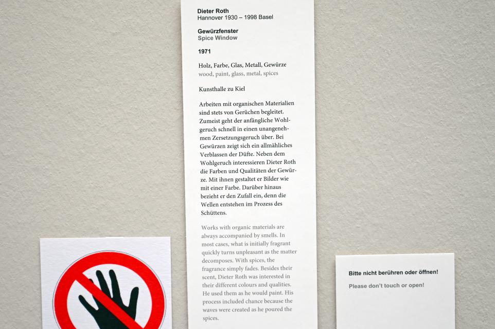 Dieter Roth (1965–1993), Gewürzfenster, Kiel, Kunsthalle, Natur als Material, 1973, Bild 3/3