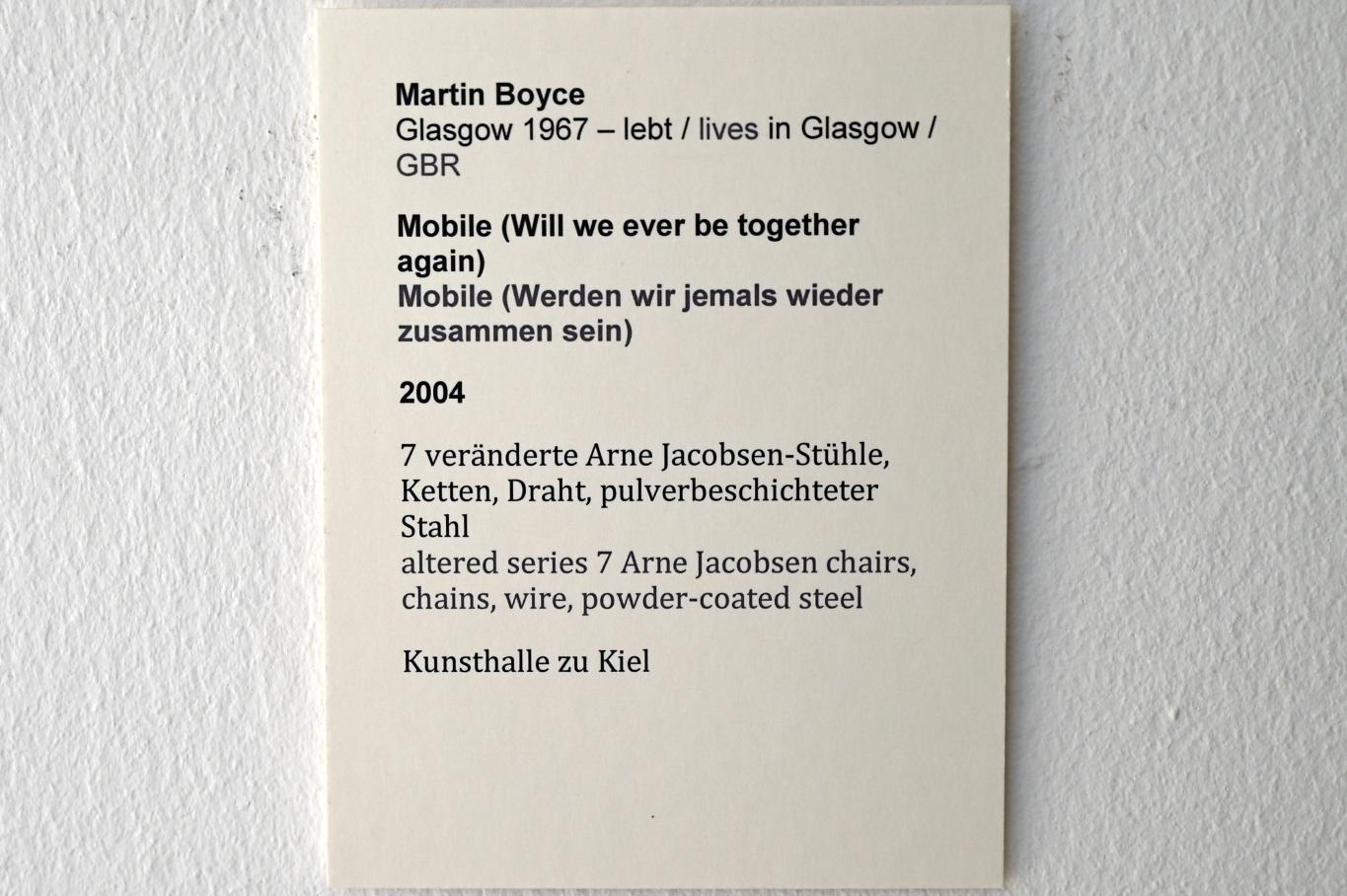 Martin Boyce (2004), Mobile (Werden wir jemals wieder zusammen sein), Kiel, Kunsthalle, Treppenhaus, 2004, Bild 4/4