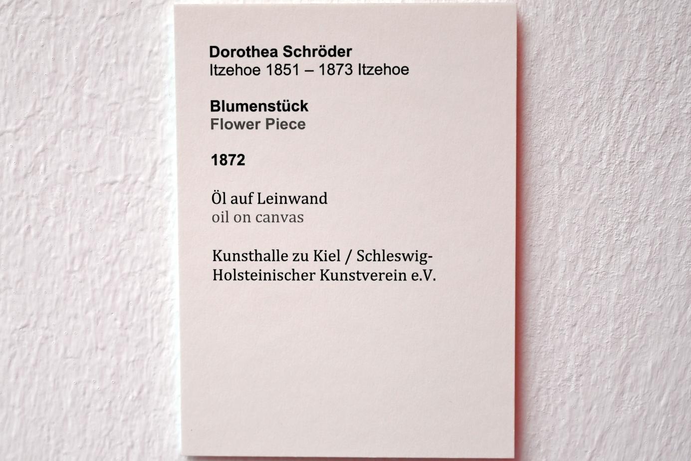 Dorothea Schröder (1872), Blumenstück, Kiel, Kunsthalle, Stillleben, 1872, Bild 2/2