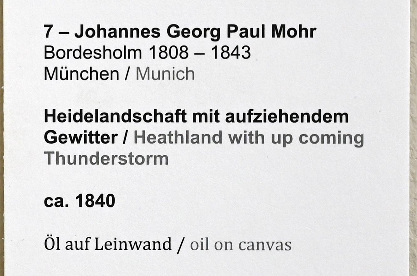 Johann Paul Mohr (1840), Heidelandschaft mit aufziehendem Gewitter, Kiel, Kunsthalle, Landschaften, um 1840, Bild 2/2