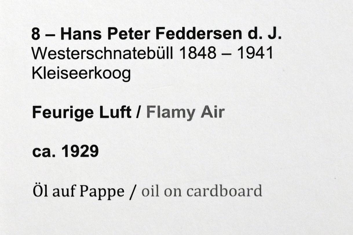 Hans Peter Feddersen (1872–1929), Feurige Luft, Kiel, Kunsthalle, Landschaften, um 1929, Bild 2/2