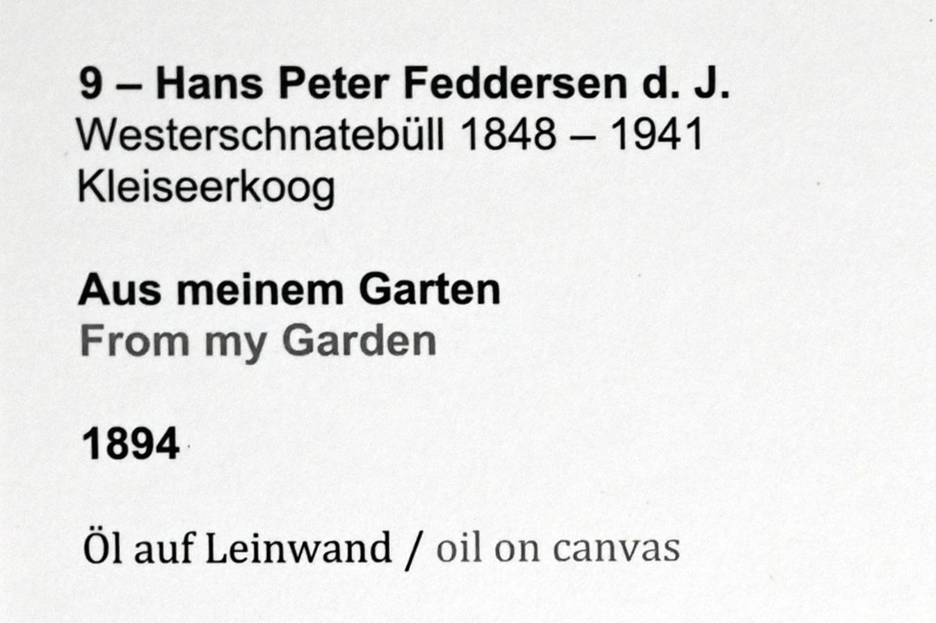 Hans Peter Feddersen (1872–1929), Aus meinem Garten, Kiel, Kunsthalle, Landschaften, 1894, Bild 2/2