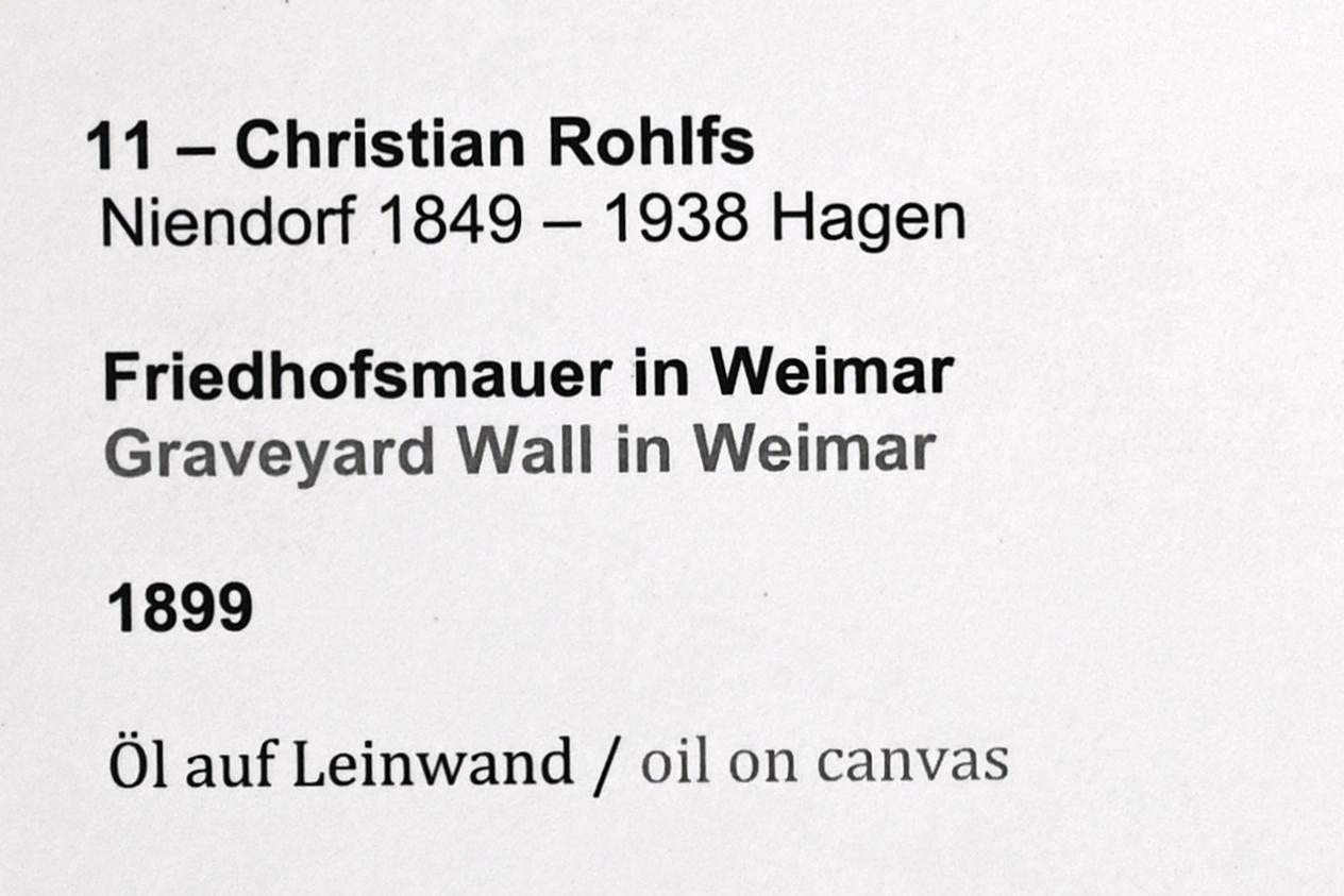Christian Rohlfs (1874–1930), Friedhofsmauer in Weimar, Kiel, Kunsthalle, Landschaften, 1899, Bild 2/2