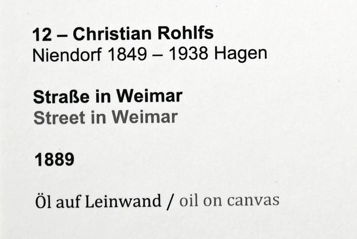 Christian Rohlfs (1874–1930), Straße in Weimar, Kiel, Kunsthalle, Landschaften, 1889, Bild 2/2