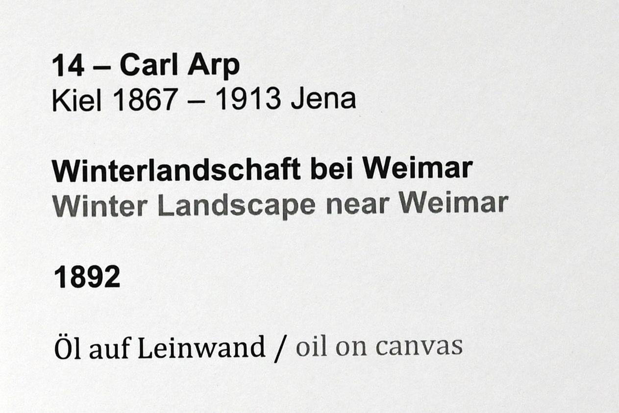 Carl Arp (1892–1910), Winterlandschaft bei Weimar, Kiel, Kunsthalle, Landschaften, 1892, Bild 2/2