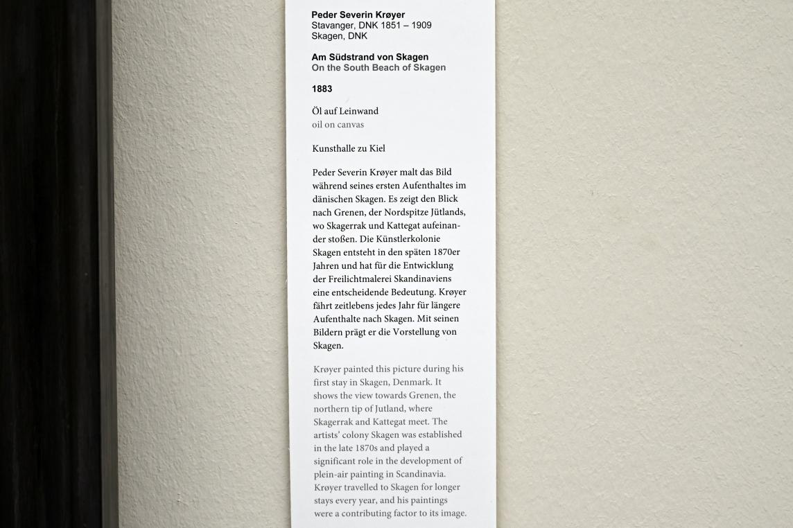 Peder Severin Krøyer (1883–1891), Am Südstrand von Skagen, Kiel, Kunsthalle, Landschaften, 1883, Bild 2/2