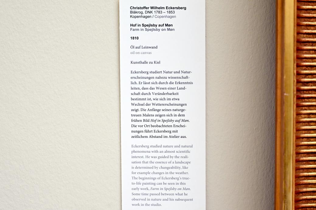 Christoffer Wilhelm Eckersberg (1810–1848), Hof in Spejlsby auf Møn, Kiel, Kunsthalle, Landschaften, 1810, Bild 2/2