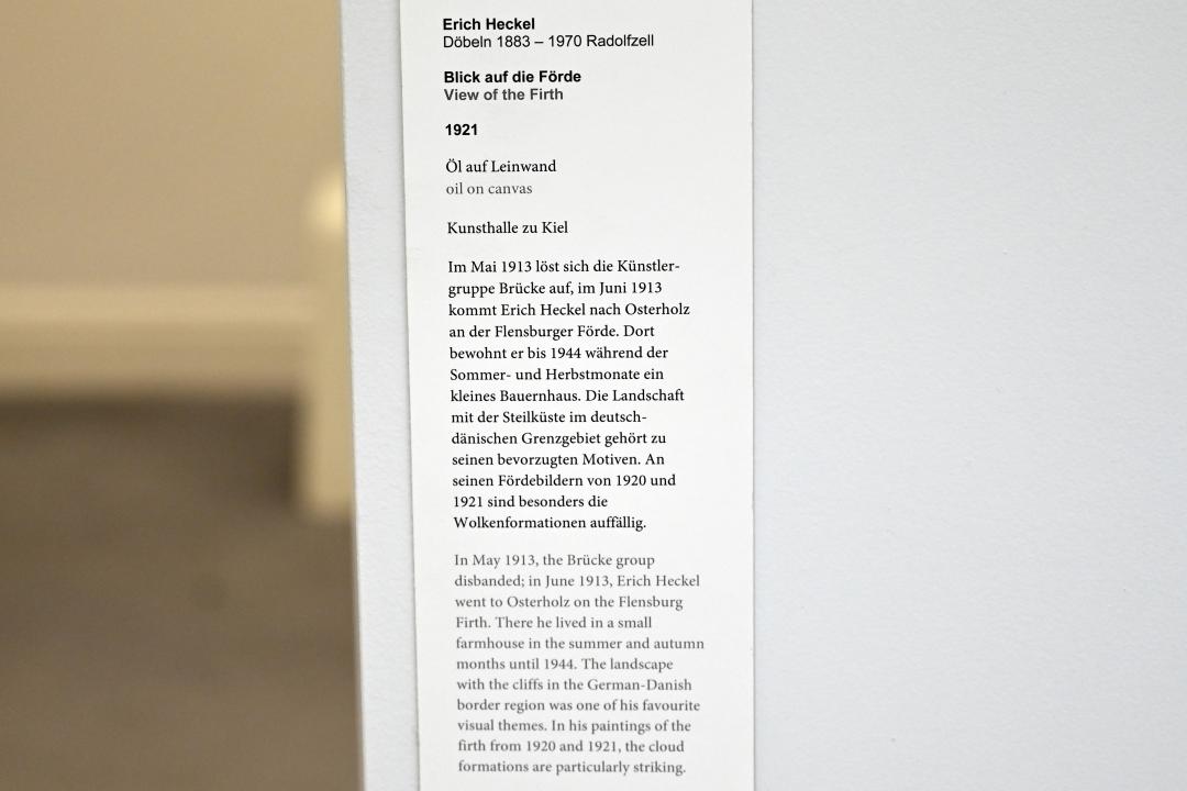 Erich Heckel (1906–1958), Blick auf die Förde, Kiel, Kunsthalle, Doppelseitige Gemälde, 1921, Bild 2/2