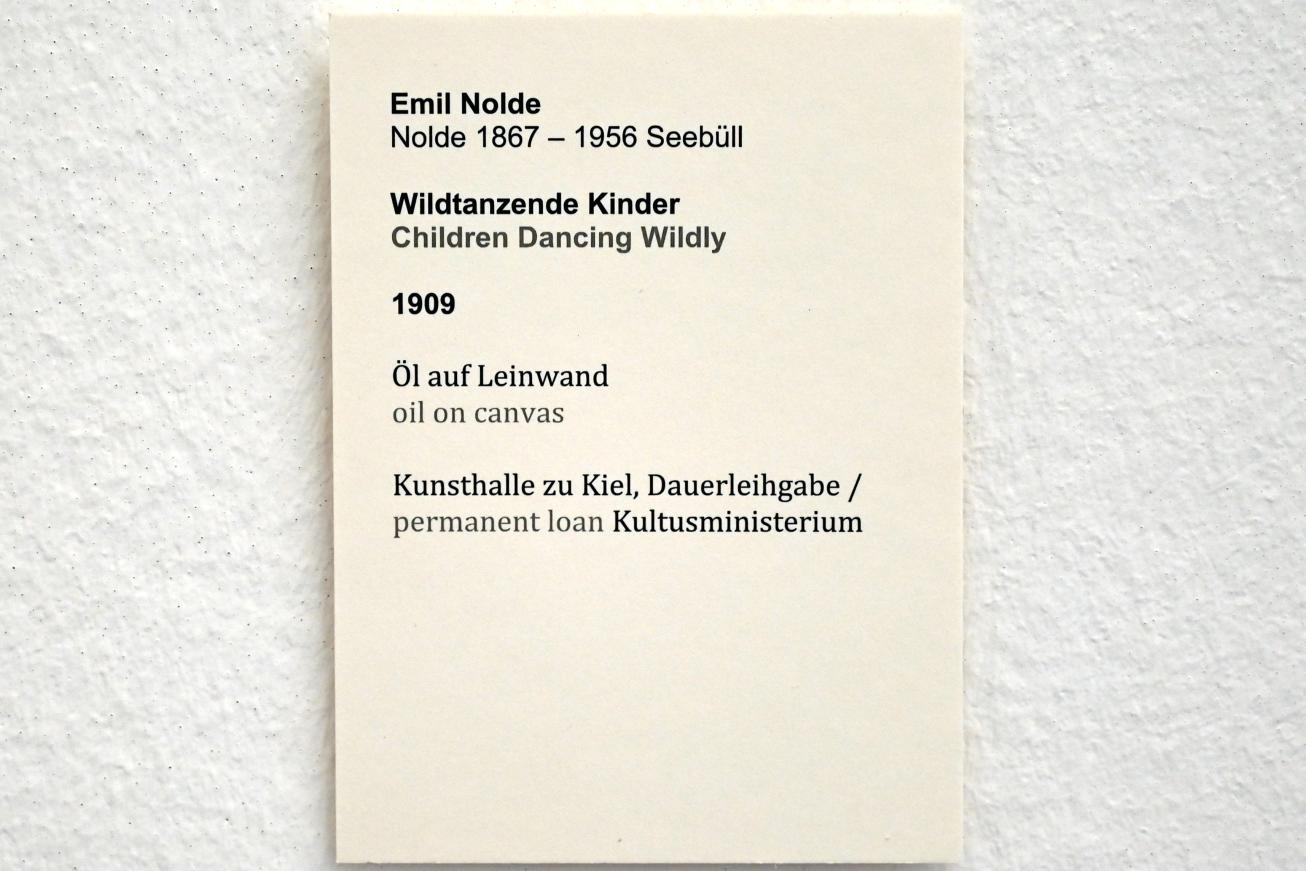 Emil Nolde (1903–1946), Wildtanzende Kinder, Kiel, Kunsthalle, Doppelseitige Gemälde, 1909, Bild 2/2