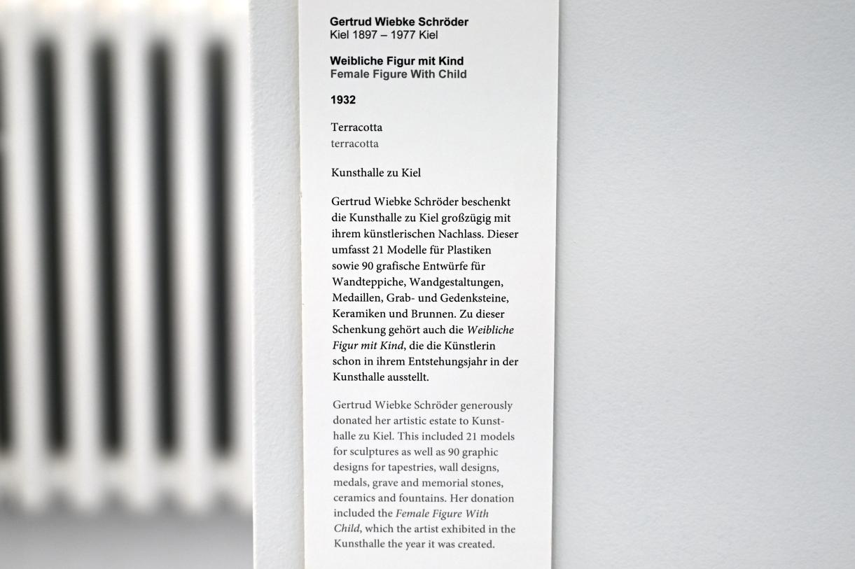 Gertrud Wiebke Schröder (1932), Weibliche Figur mit Kind, Kiel, Kunsthalle, Künstlerinnen um 1900, 1932, Bild 4/4