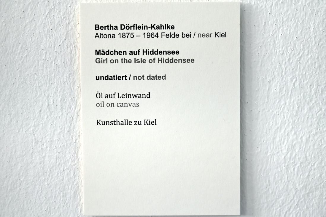 Bertha Dörflein-Kahlke (1915), Mädchen auf Hiddensee, Kiel, Kunsthalle, Künstlerinnen um 1900, Undatiert, Bild 2/2