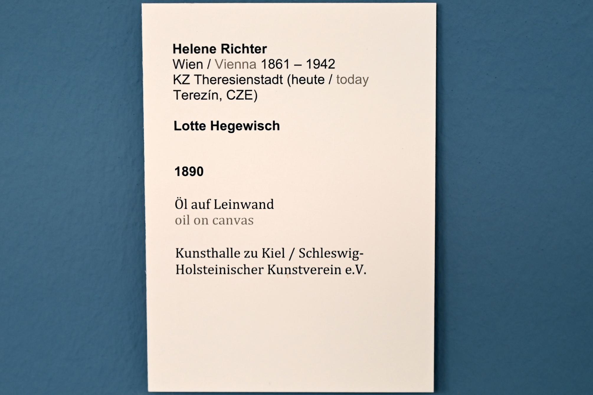 Helene Richter (1890), Lotte Hegewisch, Kiel, Kunsthalle, Künstlerinnen um 1900, 1890, Bild 2/2
