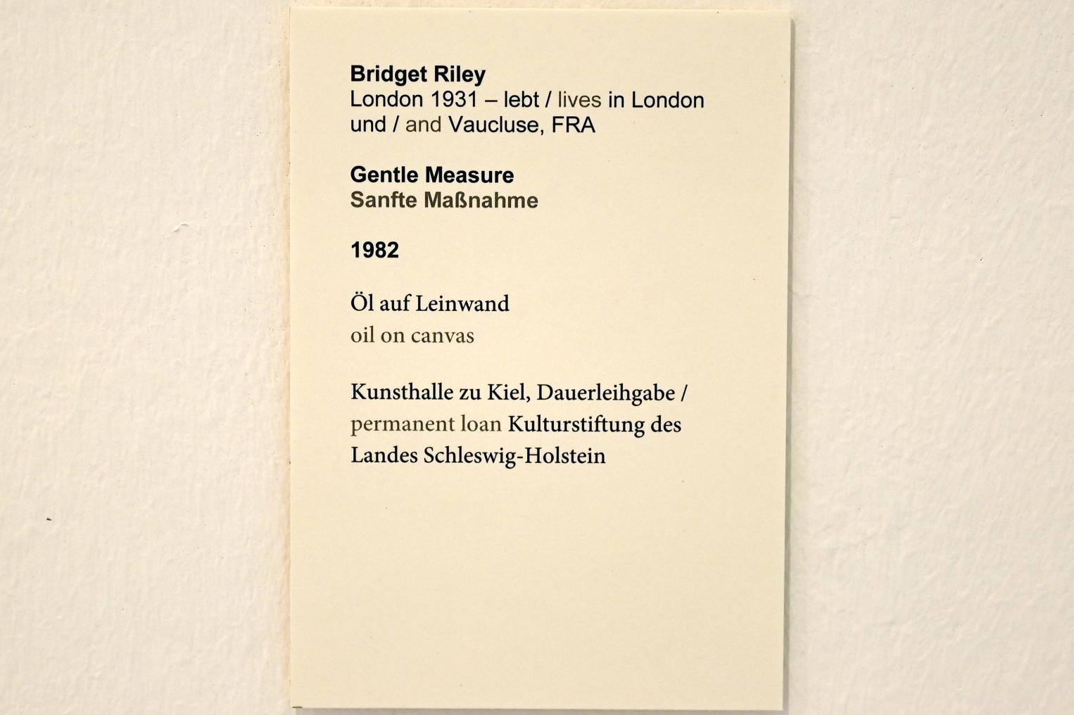 Bridget Riley (1973–2012), Sanfte Maßnahme, Kiel, Kunsthalle, Galerie 1, 1982, Bild 3/3