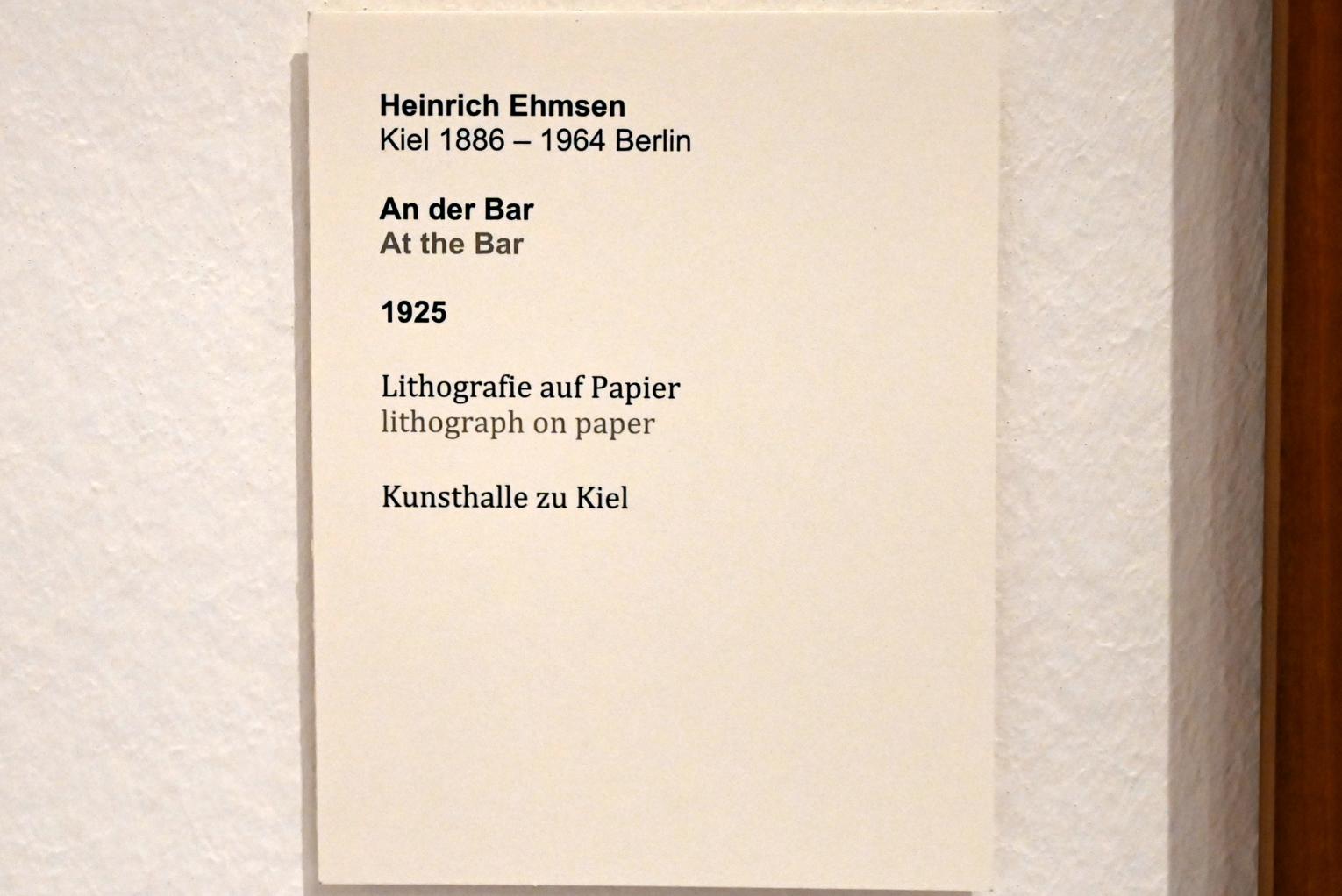 Heinrich Ehmsen (1919–1936), An der Bar, Kiel, Kunsthalle, ÜberLeben 1, 1925, Bild 2/2