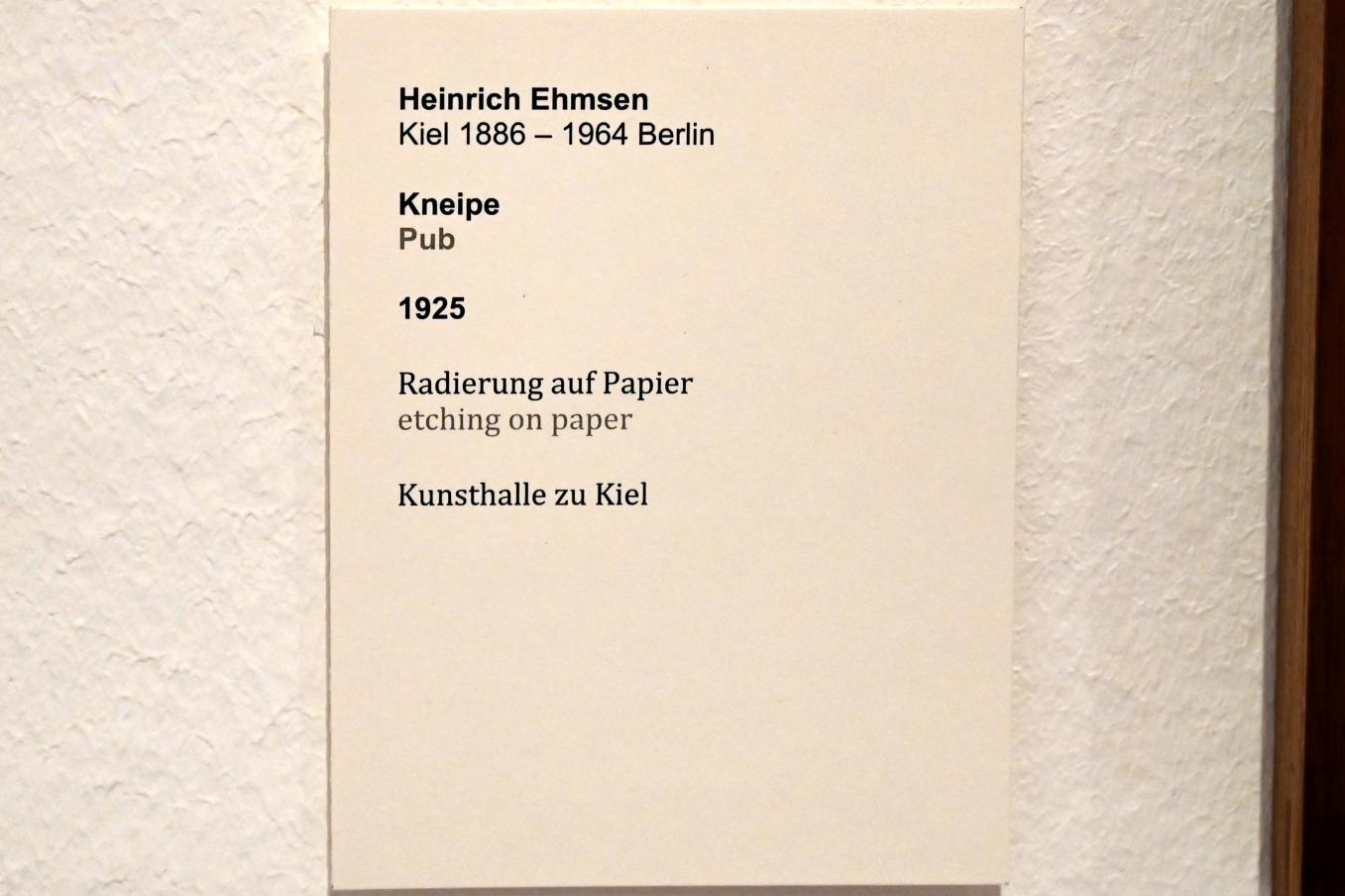 Heinrich Ehmsen (1919–1936), Kneipe, Kiel, Kunsthalle, ÜberLeben 1, 1925, Bild 2/2