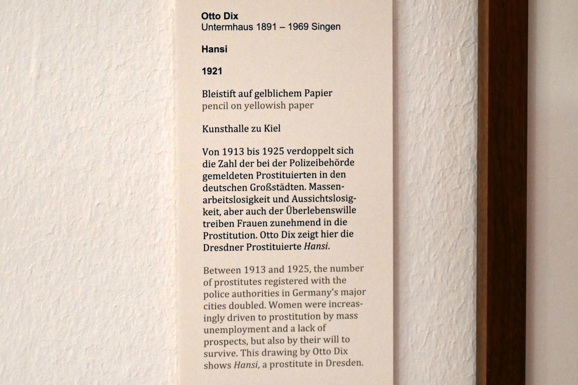 Otto Dix (1913–1949), Hansi, Kiel, Kunsthalle, ÜberLeben 1, 1921, Bild 2/2