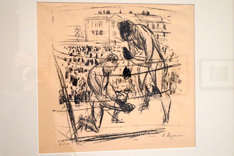 Heinrich Stegemann (1919–1927), Boxkampf. Ein Kämpfer kniend, Kiel, Kunsthalle, ÜberLeben 1, 1927