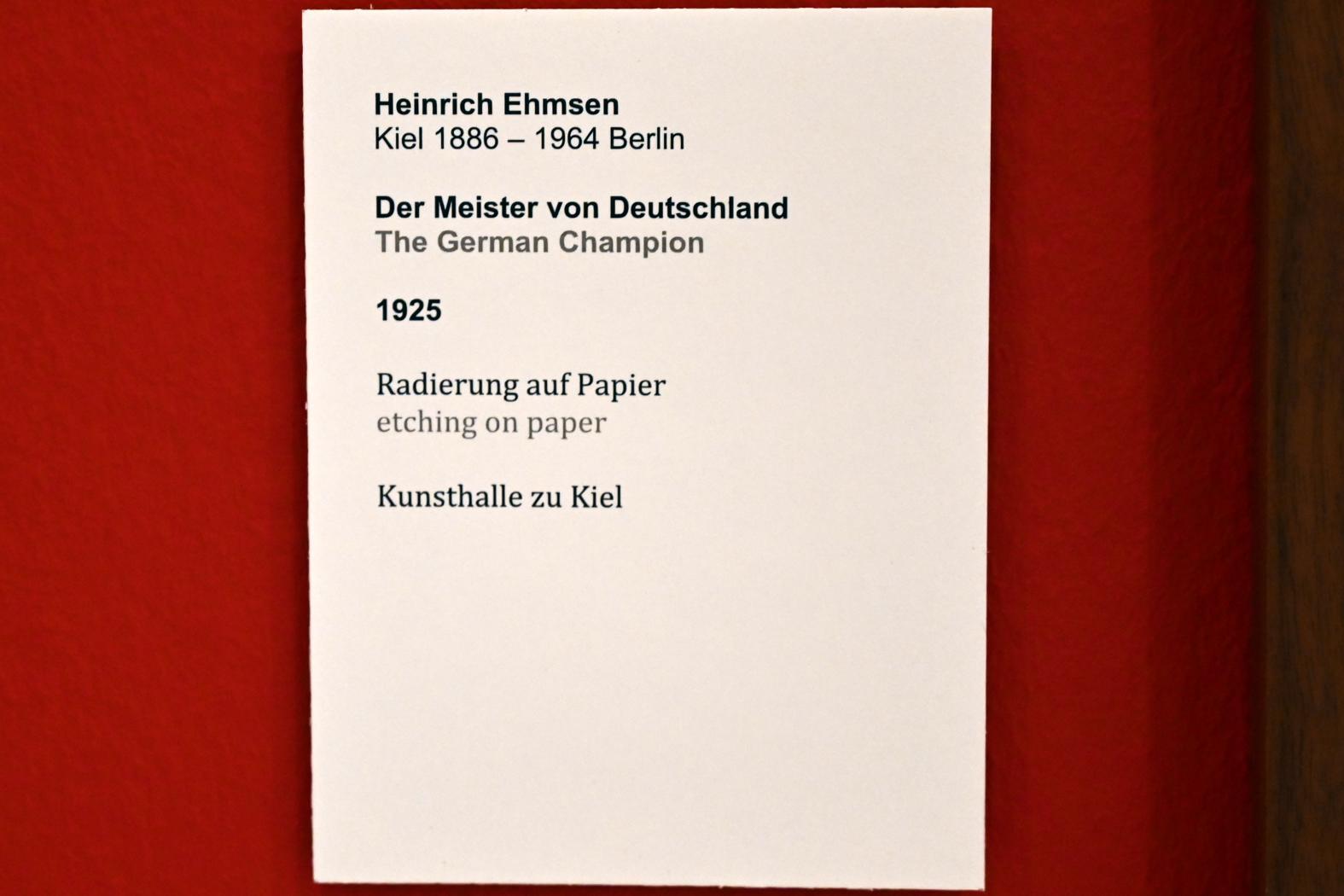 Heinrich Ehmsen (1919–1936), Der Meister von Deutschland, Kiel, Kunsthalle, ÜberLeben 1, 1925, Bild 2/2