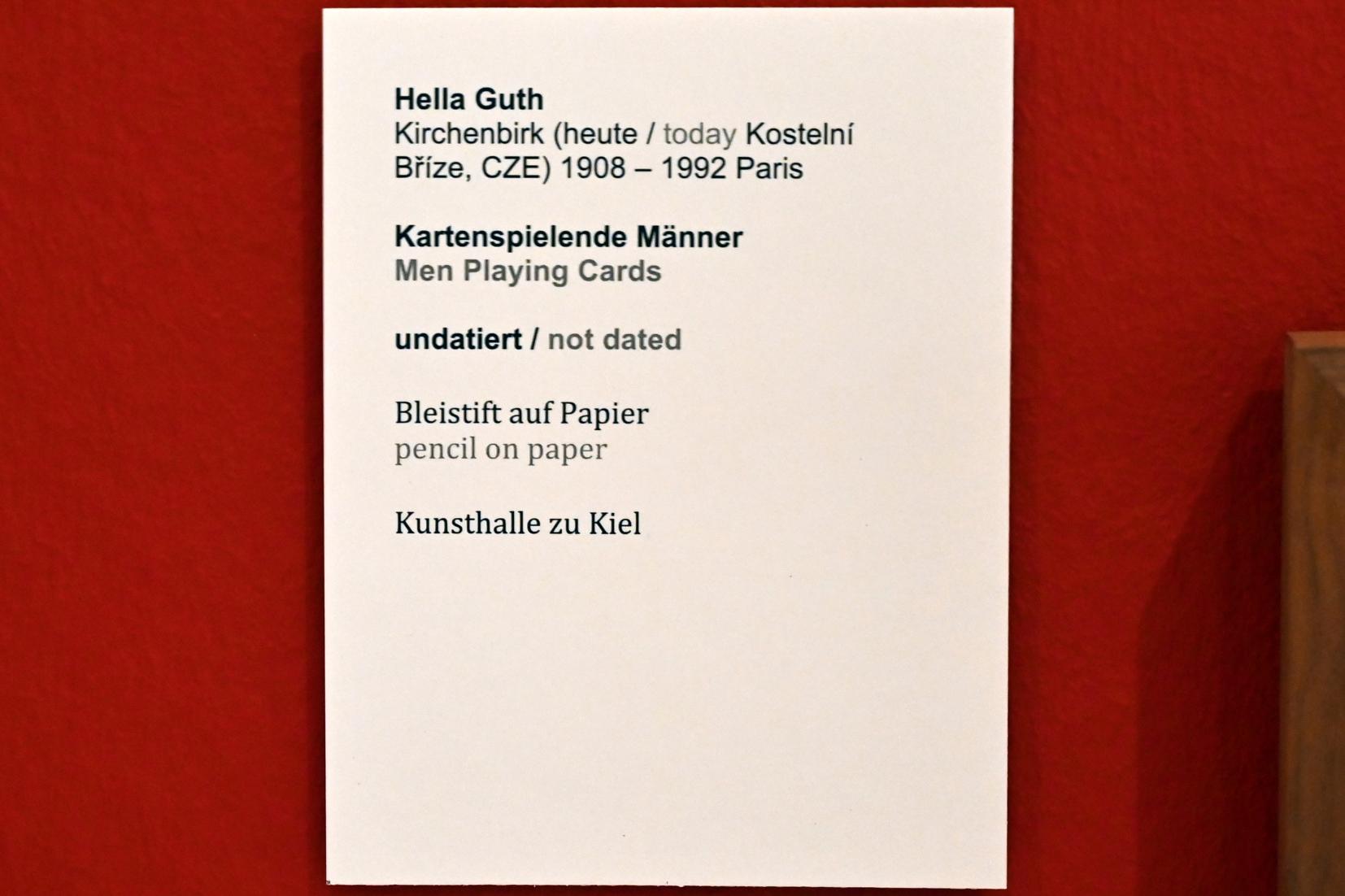 Hella Guth (1933), Kartenspielende Männer, Kiel, Kunsthalle, ÜberLeben 1, Undatiert, Bild 2/2