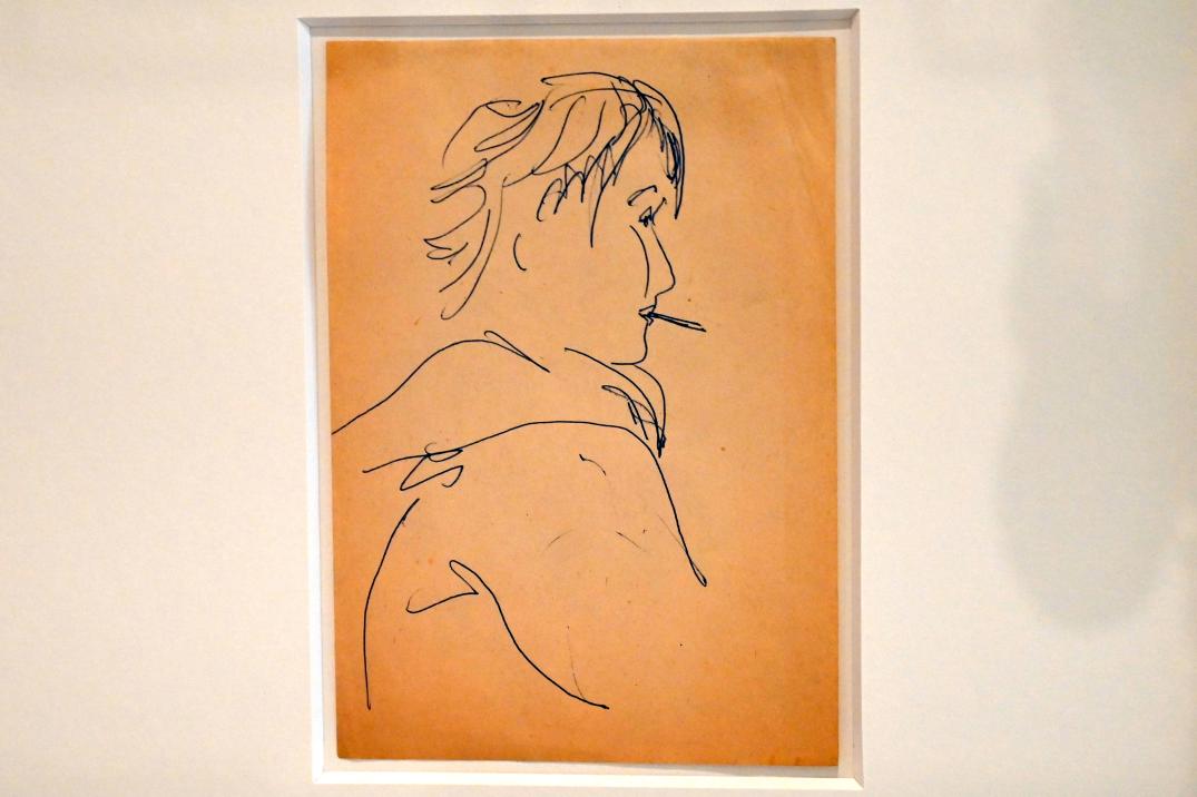 Hella Guth (1933), Junge Frau mit Zigarette, Kiel, Kunsthalle, ÜberLeben 1, Undatiert, Bild 1/2