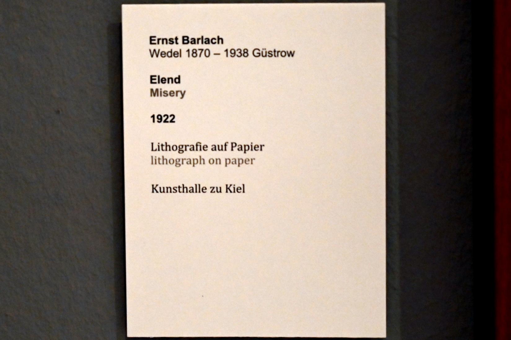 Ernst Barlach (1906–1936), Elend, Kiel, Kunsthalle, ÜberLeben 2, 1922, Bild 2/2
