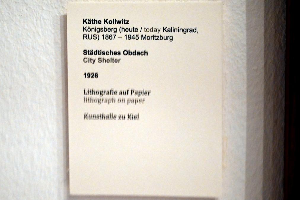 Käthe Kollwitz (1901–1939), Städtisches Obdach, Kiel, Kunsthalle, ÜberLeben 2, 1926, Bild 2/2
